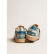 Ball Star LAB in glossy blue and silver leather with perforated star Ball Star LAB in glossy blue and silver leather with perforated star