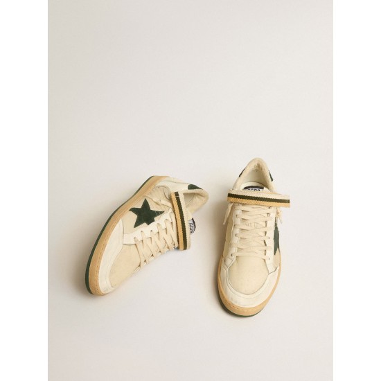 Ball Star in nylon and nappa with green suede star and heel tab Ball Star in nylon and nappa with green suede star and heel tab