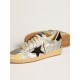 Ball Star LAB in silver leather with black suede star and heel tab Ball Star LAB in silver leather with black suede star and heel tab
