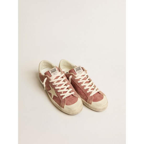Super-Star in red leather with cream nubuck star and heel tab Super-Star in red leather with cream nubuck star and heel tab