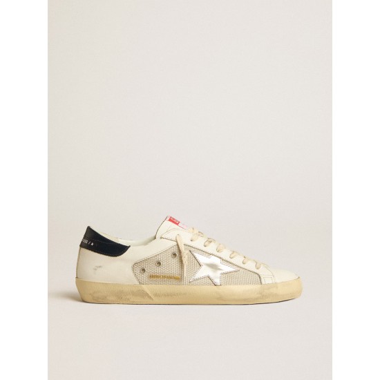 Men's Super-Star LTD in mesh and leather with silver star and blue heel tab Men's Super-Star LTD in mesh and leather with silver star and blue heel tab
