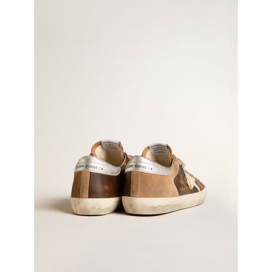 Super-Star LTD in brown leather and tobacco suede with white star Super-Star LTD in brown leather and tobacco suede with white star