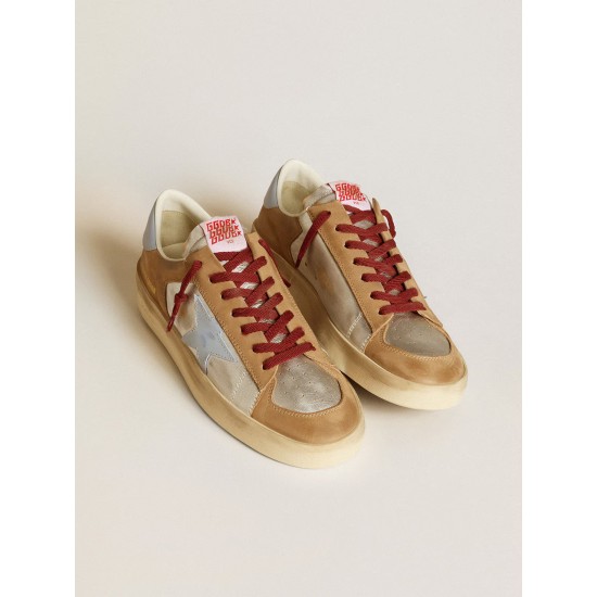 Men's silver Stardan LTD with light blue leather star and nubuck inserts Men's silver Stardan LTD with light blue leather star and nubuck inserts