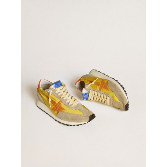 Men’s Marathon with yellow nylon upper and orange star Men’s Marathon with yellow nylon upper and orange star