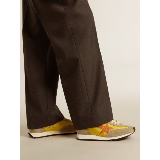 Men’s Marathon with yellow nylon upper and orange star Men’s Marathon with yellow nylon upper and orange star