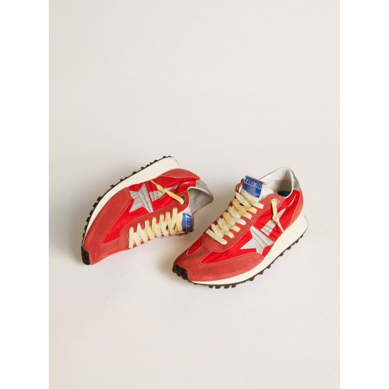 Men’s Marathon with red nylon upper and silver star Men’s Marathon with red nylon upper and silver star