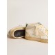 Mid Star in nappa with textured rubber star and cream cotton flash Mid Star in nappa with textured rubber star and cream cotton flash