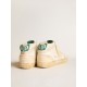 Mid Star in nappa with textured rubber star and cream cotton flash Mid Star in nappa with textured rubber star and cream cotton flash
