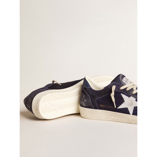 Ball Star LTD in blue suede and nylon with white star and blue heel tab Ball Star LTD in blue suede and nylon with white star and blue heel tab