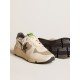 Men's Running Sole LTD in gray leather and white nappa with black leather star Men's Running Sole LTD in gray leather and white nappa with black leather star