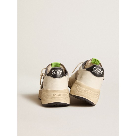 Men's Running Sole LTD in gray leather and white nappa with black leather star Men's Running Sole LTD in gray leather and white nappa with black leather star