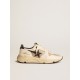 Men's Running Sole LTD in gray leather and white nappa with black leather star Men's Running Sole LTD in gray leather and white nappa with black leather star