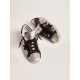 Women's Super-Star in silver leather with contrasting inserts Women's Super-Star in silver leather with contrasting inserts