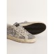 Women's Super-Star in silver glitter with ice-gray suede star Women's Super-Star in silver glitter with ice-gray suede star