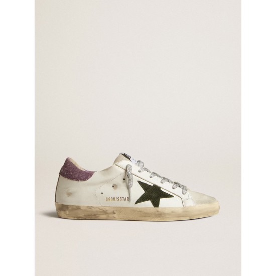Super-Star with green snake-print suede star and purple heel tab Super-Star with green snake-print suede star and purple heel tab