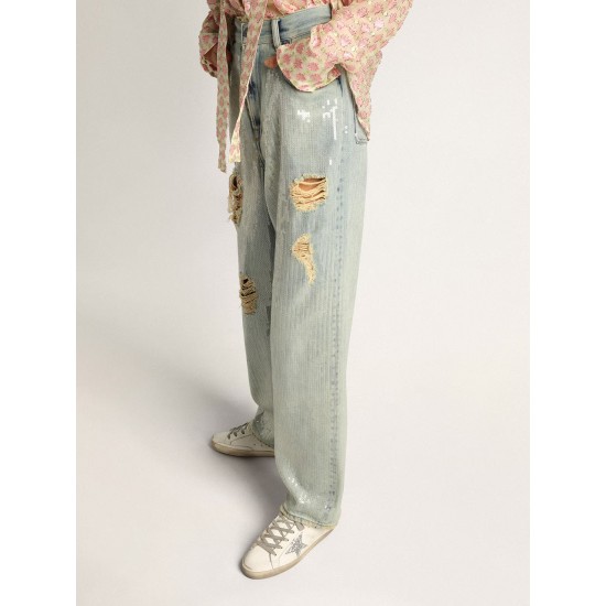 Women's Super-Star with shearling lining and silver glitter star Women's Super-Star with shearling lining and silver glitter star