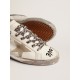 Women's Super-Star in white leather with gray suede star Women's Super-Star in white leather with gray suede star