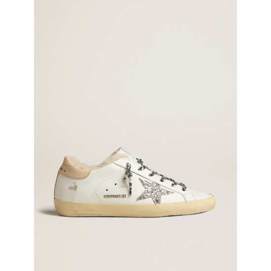 Super-Star LTD with shearling lining and silver glitter star Super-Star LTD with shearling lining and silver glitter star