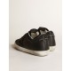 Women's Super-Star in black nappa with black star and glitter heel tab Women's Super-Star in black nappa with black star and glitter heel tab