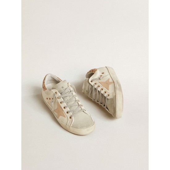 Super-Star LTD in canvas with sand star and glitter heel tab Super-Star LTD in canvas with sand star and glitter heel tab