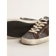Super-Star in glitter with a brown star and lilac heel tab Super-Star in glitter with a brown star and lilac heel tab