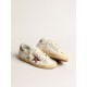 Women's Super-Star in white nappa with pink metallic leather star Women's Super-Star in white nappa with pink metallic leather star