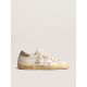 Women's Super-Star in white nappa with pink metallic leather star Women's Super-Star in white nappa with pink metallic leather star