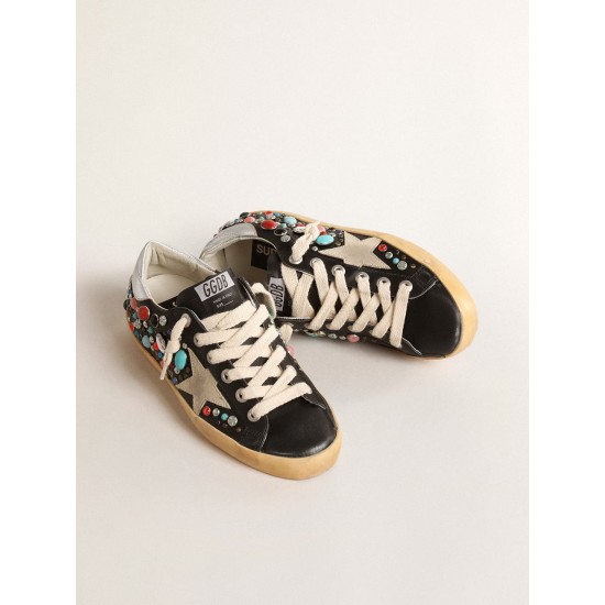 Super-Star LTD with multicolored studs and beige suede star Super-Star LTD with multicolored studs and beige suede star