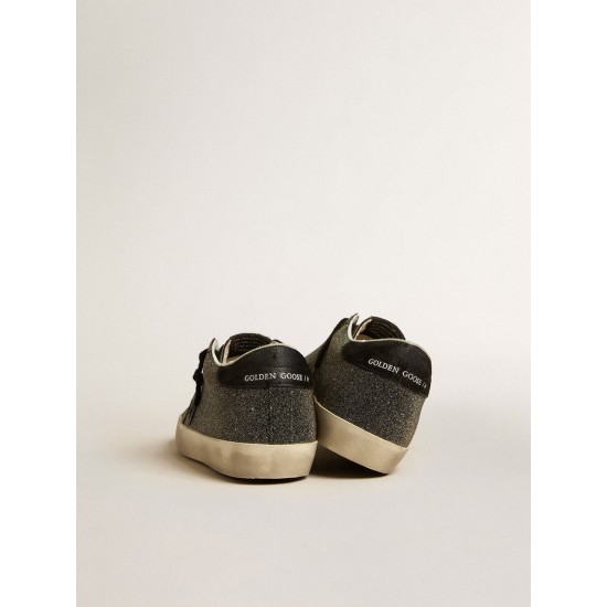Women’s Super-Star in black Swarovski crystals with black suede star Women’s Super-Star in black Swarovski crystals with black suede star