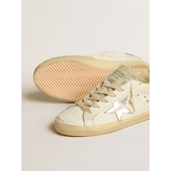 Super-Star with silver leather star and crocodile-print leather heel tab Super-Star with silver leather star and crocodile-print leather heel tab