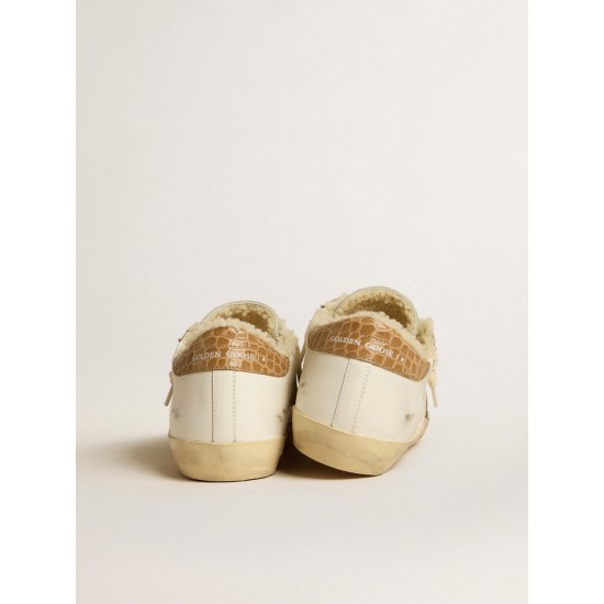 Super-Star with silver leather star and crocodile-print leather heel tab Super-Star with silver leather star and crocodile-print leather heel tab