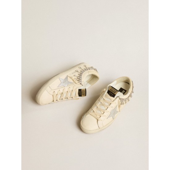 Women's Super-Star LTD in nappa leather with silver metallic leather star and rhinestones Women's Super-Star LTD in nappa leather with silver metallic leather star and rhinestones
