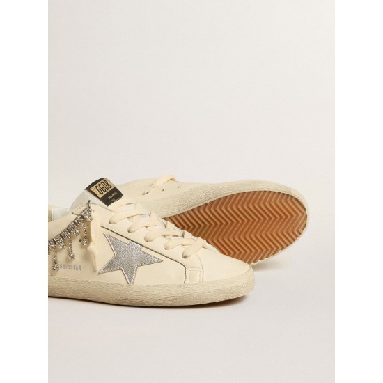 Women's Super-Star LTD in nappa leather with silver metallic leather star and rhinestones Women's Super-Star LTD in nappa leather with silver metallic leather star and rhinestones