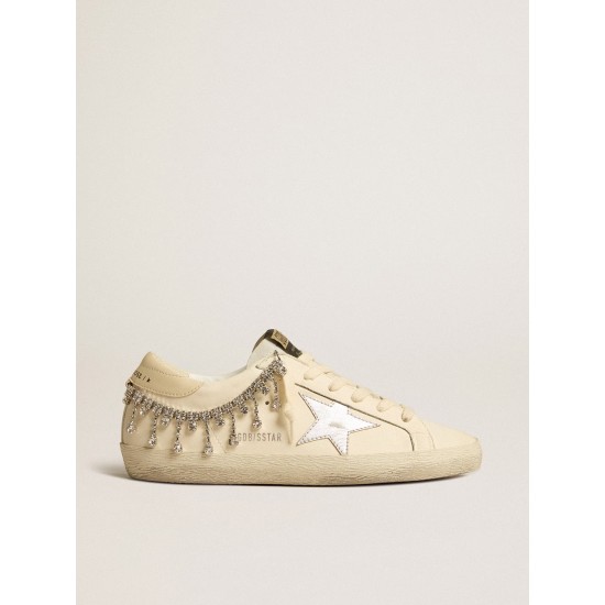 Women's Super-Star LTD in nappa leather with silver metallic leather star and rhinestones Women's Super-Star LTD in nappa leather with silver metallic leather star and rhinestones
