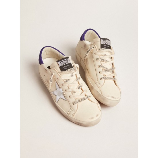 Super-Star LTD in nappa with metallic star and purple suede heel tab Super-Star LTD in nappa with metallic star and purple suede heel tab