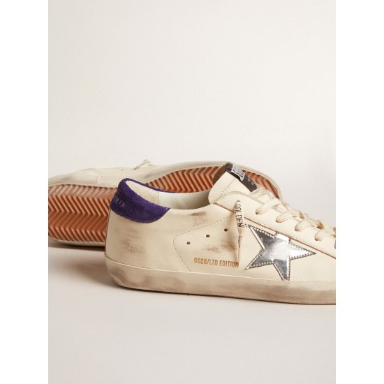 Super-Star LTD in nappa with metallic star and purple suede heel tab Super-Star LTD in nappa with metallic star and purple suede heel tab