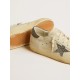 Super-Star LTD with cream-colored leather star with Swarovski crystals and blue leather heel tab with lizard print Super-Star LTD with cream-colored leather star with Swarovski crystals and blue leather heel tab with lizard print