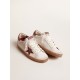 Super-Star in white suede with burgundy leather star and heel tab Super-Star in white suede with burgundy leather star and heel tab