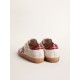 Super-Star in white suede with burgundy leather star and heel tab Super-Star in white suede with burgundy leather star and heel tab