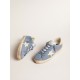 Super-Star in light blue suede with beige leather star and heel tab Super-Star in light blue suede with beige leather star and heel tab
