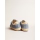 Super-Star in light blue suede with beige leather star and heel tab Super-Star in light blue suede with beige leather star and heel tab