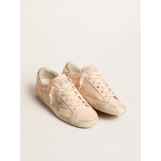 Women's Super-Star in pink nappa with ice-gray star and platinum heel tab Women's Super-Star in pink nappa with ice-gray star and platinum heel tab