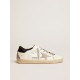 Super-Star with black heel tab and metal stud lettering Super-Star with black heel tab and metal stud lettering
