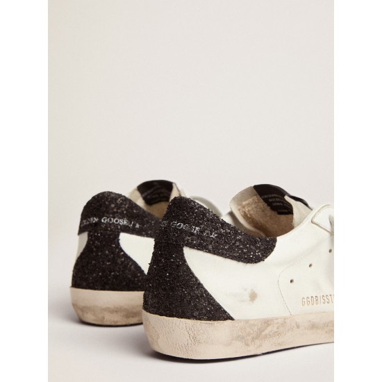 Super-Star LTD with gold star and black glitter heel tab Super-Star LTD with gold star and black glitter heel tab