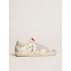 Super-Star LTD in white leather and mesh with star and inserts in Swarovski micro-crystals Super-Star LTD in white leather and mesh with star and inserts in Swarovski micro-crystals