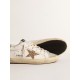 Women's Super-Star with gold glitter star and ice-gray suede inserts Women's Super-Star with gold glitter star and ice-gray suede inserts