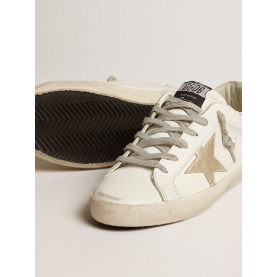 Women's Super-Star with gold star and black glitter heel tab Women's Super-Star with gold star and black glitter heel tab