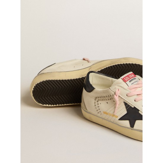 Women's Super-Star LTD with blue leather star and decorative studs Women's Super-Star LTD with blue leather star and decorative studs