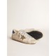 Women's Super-Star LTD in nappa leather with platinum star and blue glitter heel tab Women's Super-Star LTD in nappa leather with platinum star and blue glitter heel tab