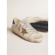 Women's Super-Star LTD in nappa leather with platinum star and blue glitter heel tab Women's Super-Star LTD in nappa leather with platinum star and blue glitter heel tab